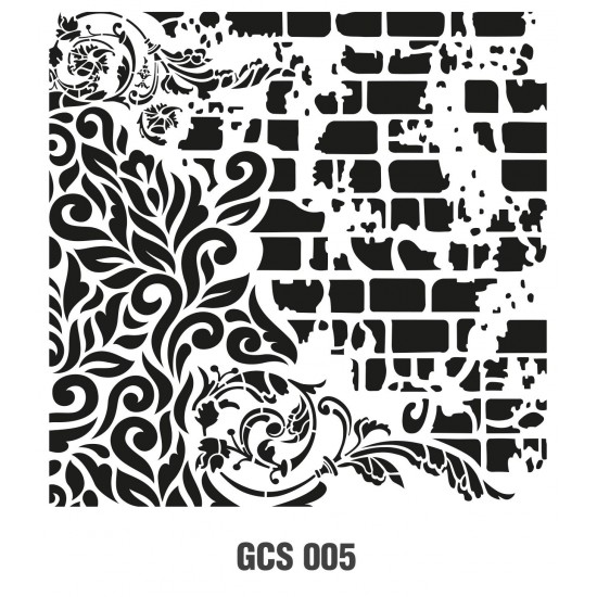 GCS005 Grunge Duvar Stencil 45x45cm